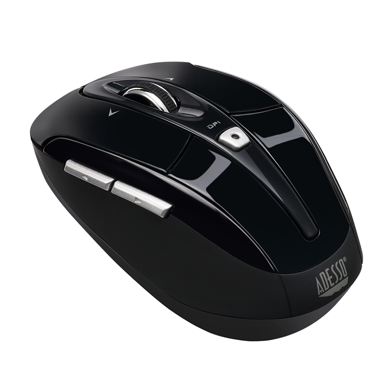 Adesso IMOUSE S60B Mouse - USB - Optical - 6 Button(s) - Black - Wireless - Right-handed